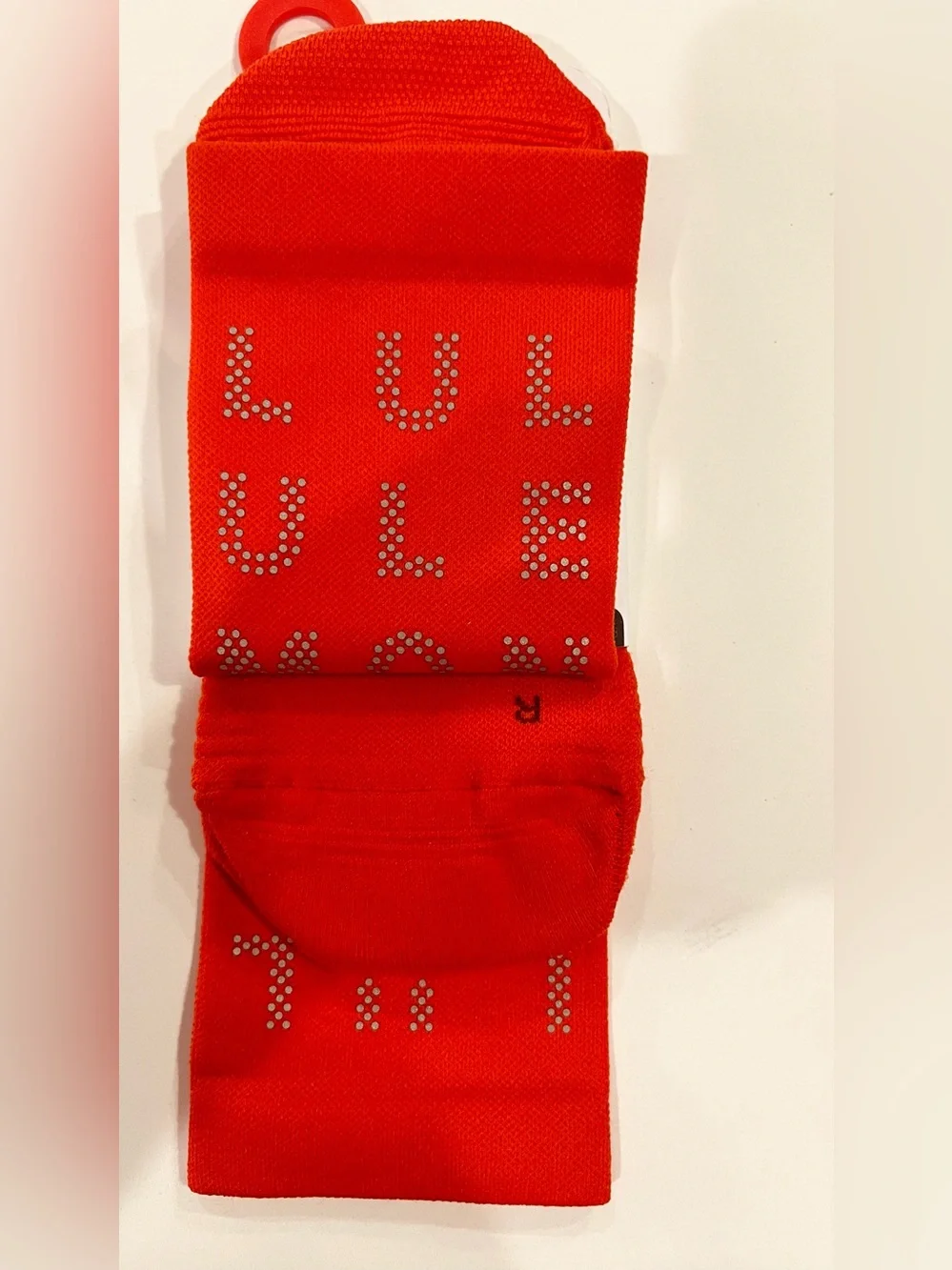 Lululemon Power Stride Crew Socks Reflective Red Size XL Unisex NWT 2 Pair